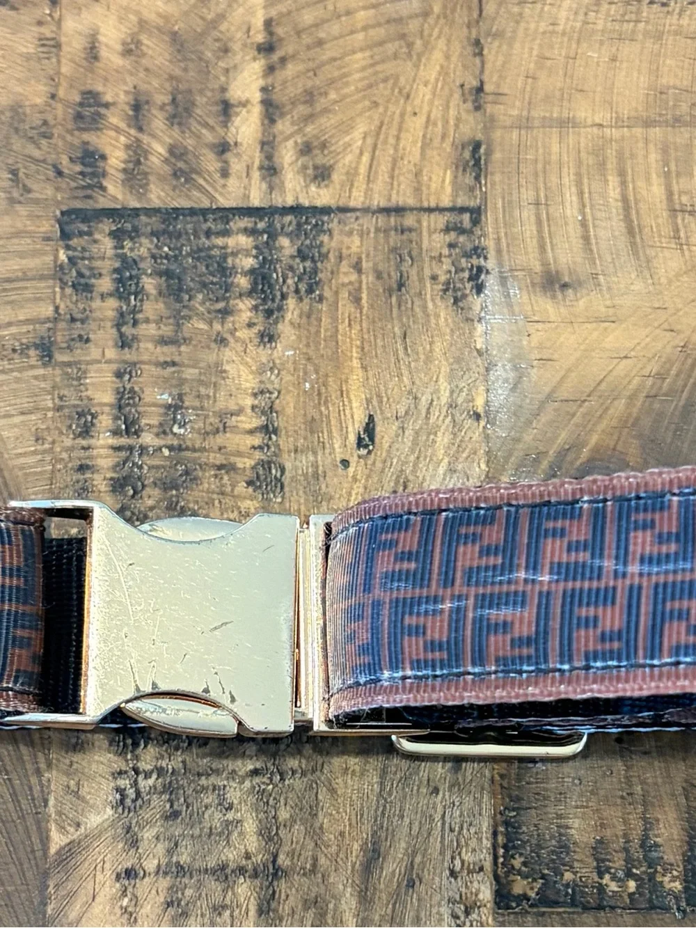 Designer-Inspired Fabric Dog Collar with Gold Hardware